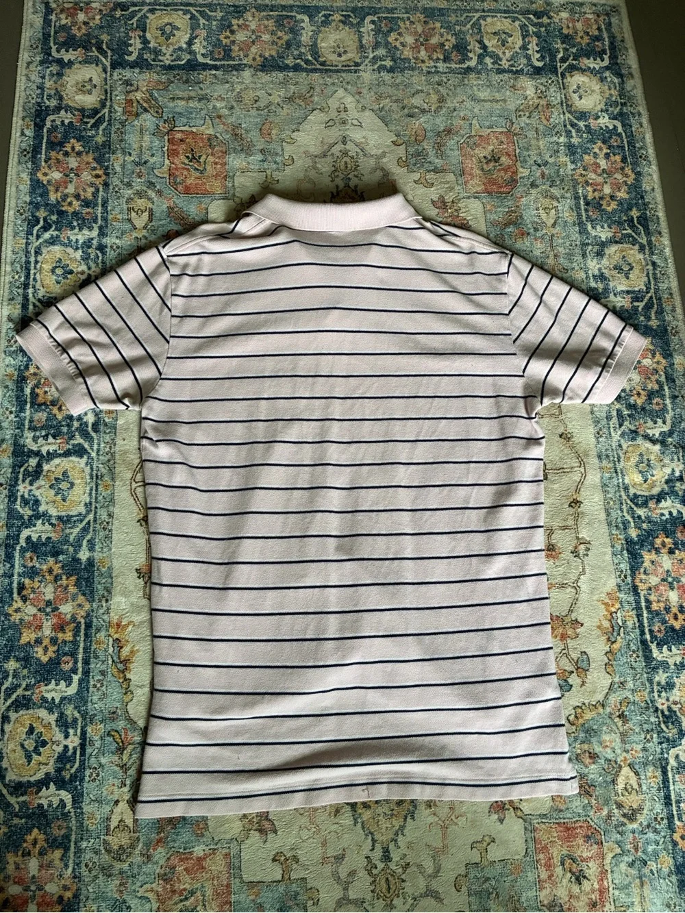 Ralph Lauren Light Pink Polo with Navy Stripes